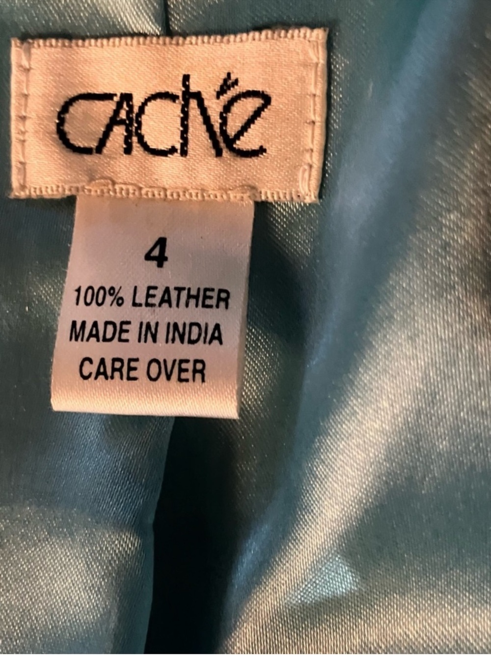 Y2K Cache Turquoise Leather Moto Jacket & Mini Skirt Set | Genuine Leather | - Picture 5 of 12